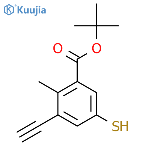 Tert-butyl 3-ethynyl-2-methyl-5-sulfanylbenzoate structure