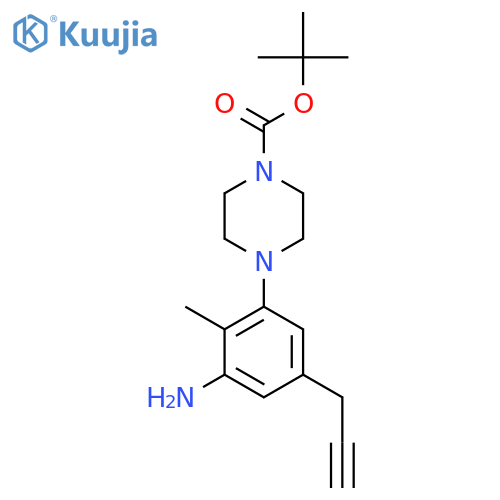 tert-butyl 4-3-amino-2-methyl-5-(prop-2-yn-1-yl)phenylpiperazine-1-carboxylate structure