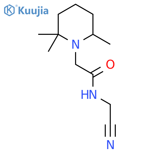 N-(cyanomethyl)-2-(2,2,6-trimethylpiperidin-1-yl)acetamide structure