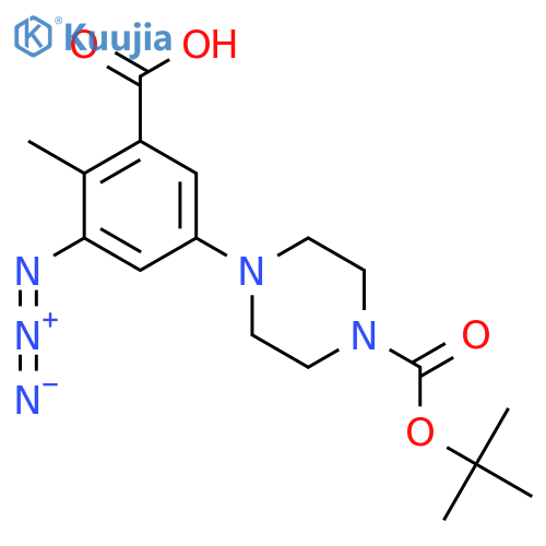 3-azido-5-{4-(tert-butoxy)carbonylpiperazin-1-yl}-2-methylbenzoic acid structure