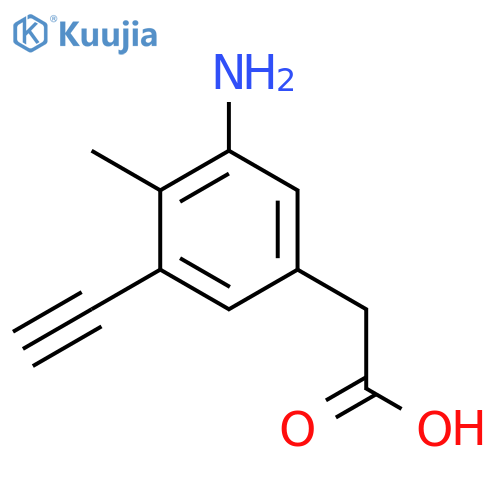 2-(3-Amino-5-ethynyl-4-methylphenyl)acetic acid structure