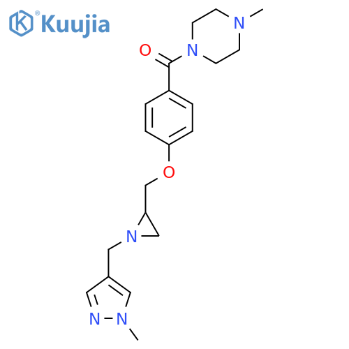 (4-Methylpiperazin-1-yl)-[4-[[1-[(1-methylpyrazol-4-yl)methyl]aziridin-2-yl]methoxy]phenyl]methanone structure