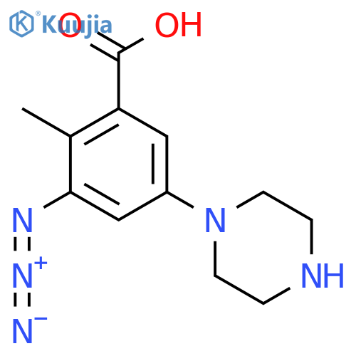 3-Azido-2-methyl-5-(piperazin-1-yl)benzoic acid structure