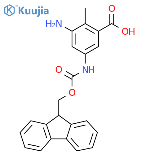 3-amino-5-({(9H-fluoren-9-yl)methoxycarbonyl}amino)-2-methylbenzoic acid structure
