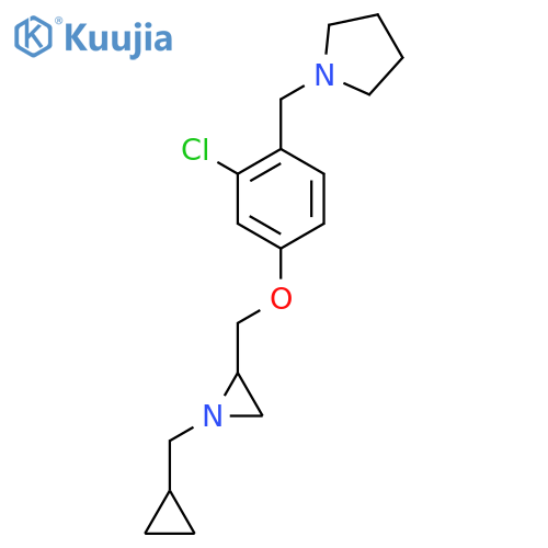 1-[(2-Chloro-4-{[1-(cyclopropylmethyl)aziridin-2-yl]methoxy}phenyl)methyl]pyrrolidine structure