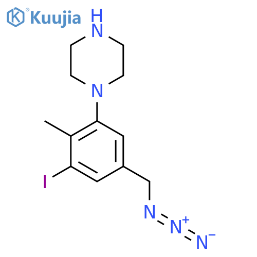 1-5-(azidomethyl)-3-iodo-2-methylphenylpiperazine structure