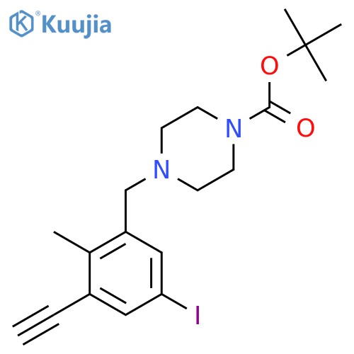 tert-butyl 4-(3-ethynyl-5-iodo-2-methylphenyl)methylpiperazine-1-carboxylate structure
