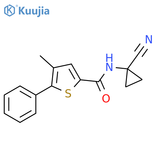N-(1-cyanocyclopropyl)-4-methyl-5-phenylthiophene-2-carboxamide structure
