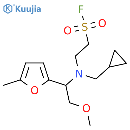2-[Cyclopropylmethyl-[2-methoxy-1-(5-methylfuran-2-yl)ethyl]amino]ethanesulfonyl fluoride structure