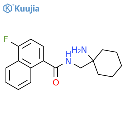N-(1-aminocyclohexyl)methyl-4-fluoronaphthalene-1-carboxamide structure