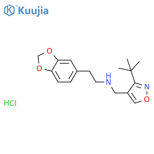 2-(1,3-dioxaindan-5-yl)ethyl(3-tert-butyl-1,2-oxazol-4-yl)methylamine hydrochloride structure