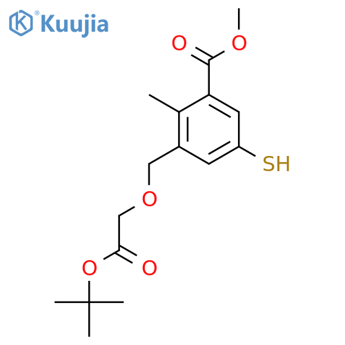 methyl 3-{2-(tert-butoxy)-2-oxoethoxymethyl}-2-methyl-5-sulfanylbenzoate structure