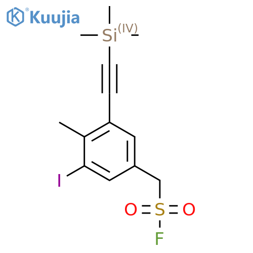 {3-iodo-4-methyl-5-2-(trimethylsilyl)ethynylphenyl}methanesulfonyl fluoride structure