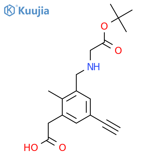 2-3-({2-(tert-butoxy)-2-oxoethylamino}methyl)-5-ethynyl-2-methylphenylacetic acid structure