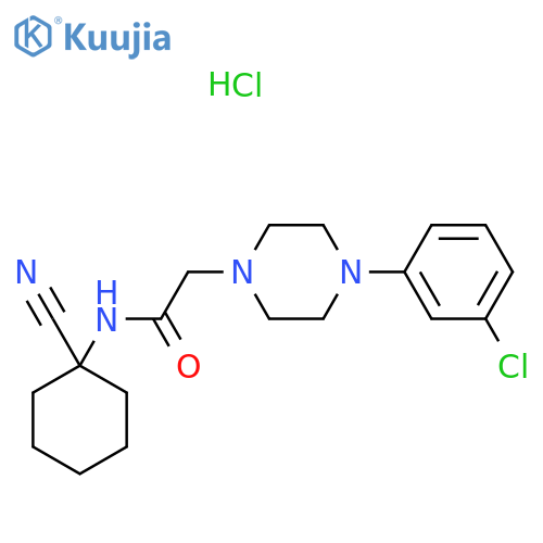 2-[4-(3-chlorophenyl)piperazin-1-yl]-N-(1-cyanocyclohexyl)acetamide hydrochloride structure