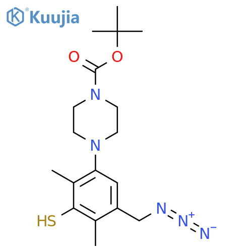 tert-butyl 4-5-(azidomethyl)-2,4-dimethyl-3-sulfanylphenylpiperazine-1-carboxylate structure