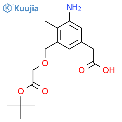 2-(3-amino-5-{2-(tert-butoxy)-2-oxoethoxymethyl}-4-methylphenyl)acetic acid structure