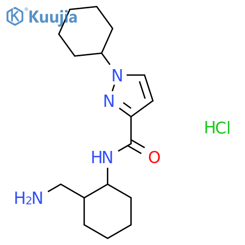 N-2-(aminomethyl)cyclohexyl-1-cyclohexyl-1H-pyrazole-3-carboxamide hydrochloride structure