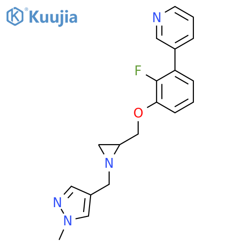 3-[2-Fluoro-3-[[1-[(1-methylpyrazol-4-yl)methyl]aziridin-2-yl]methoxy]phenyl]pyridine structure
