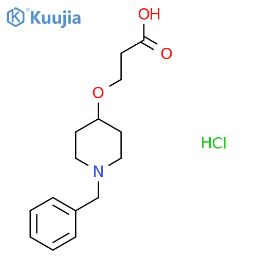 3-(1-Benzylpiperidin-4-yl)oxypropanoic acid;hydrochloride structure