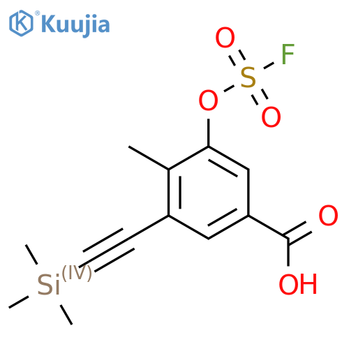 3-[(Fluorosulfonyl)oxy]-4-methyl-5-[2-(trimethylsilyl)ethynyl]benzoic acid structure