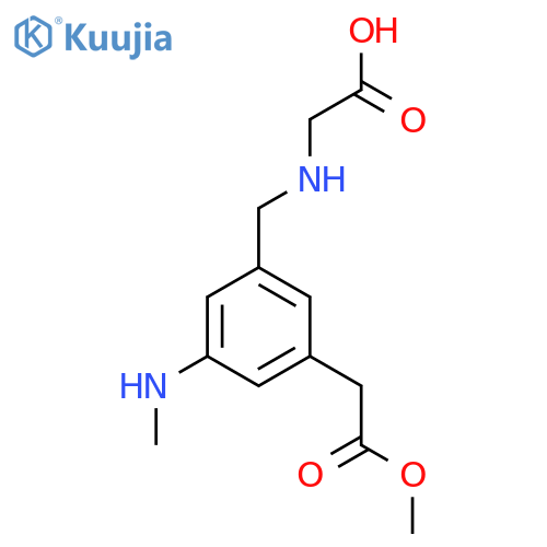 2-({3-(2-methoxy-2-oxoethyl)-5-(methylamino)phenylmethyl}amino)acetic acid structure