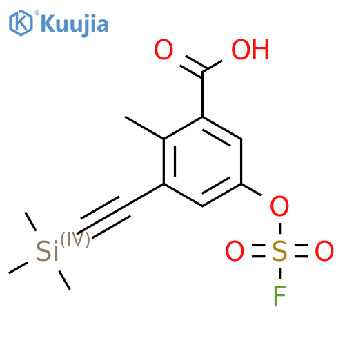 5-[(Fluorosulfonyl)oxy]-2-methyl-3-[2-(trimethylsilyl)ethynyl]benzoic acid structure