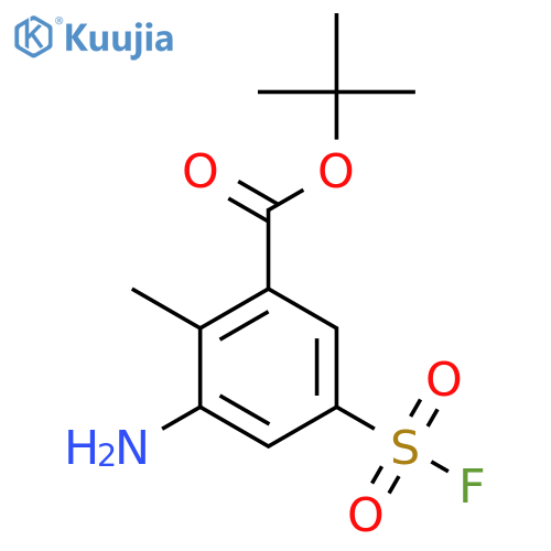 Tert-butyl 3-amino-5-(fluorosulfonyl)-2-methylbenzoate structure
