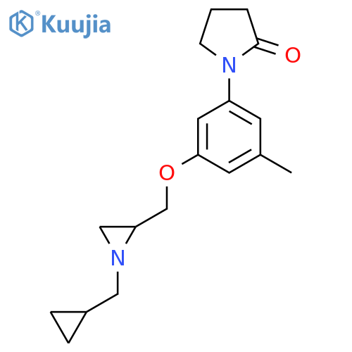 1-(3-{[1-(Cyclopropylmethyl)aziridin-2-yl]methoxy}-5-methylphenyl)pyrrolidin-2-one structure