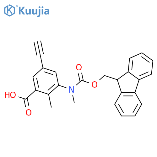 5-ethynyl-3-({(9H-fluoren-9-yl)methoxycarbonyl}(methyl)amino)-2-methylbenzoic acid structure