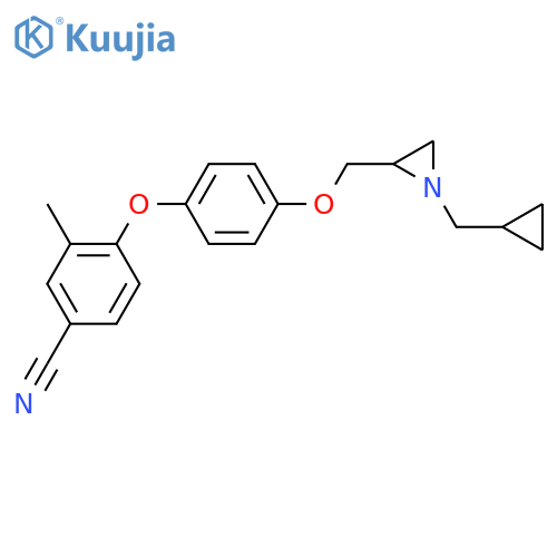 4-(4-{[1-(Cyclopropylmethyl)aziridin-2-yl]methoxy}phenoxy)-3-methylbenzonitrile structure