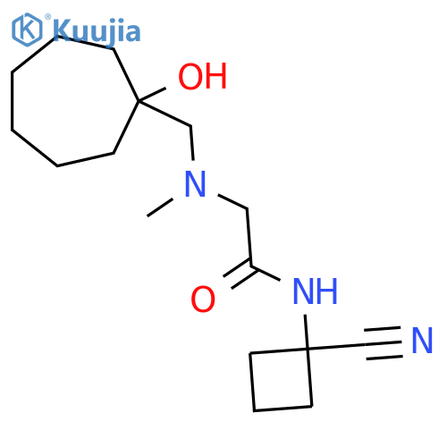 N-(1-Cyanocyclobutyl)-2-[(1-hydroxycycloheptyl)methyl-methylamino]acetamide structure