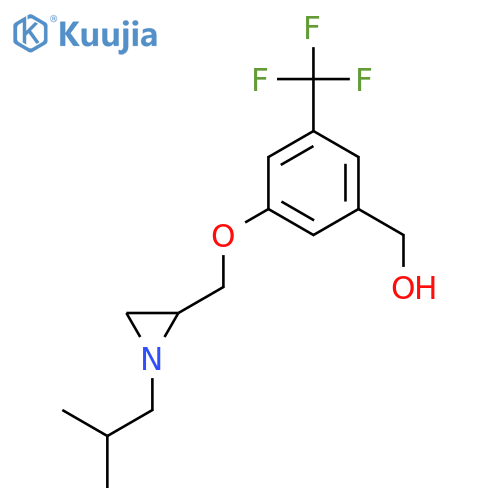 (3-{[1-(2-Methylpropyl)aziridin-2-yl]methoxy}-5-(trifluoromethyl)phenyl)methanol structure