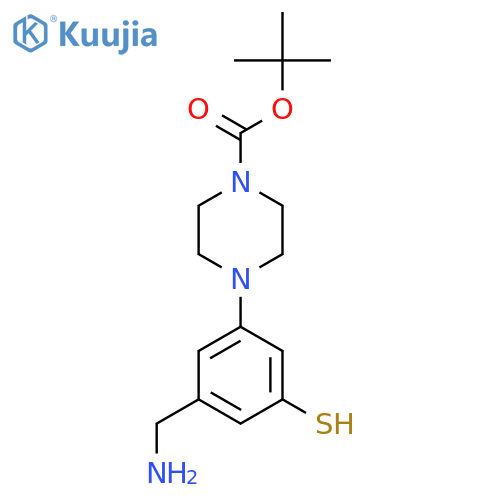 tert-butyl 4-3-(aminomethyl)-5-sulfanylphenylpiperazine-1-carboxylate structure