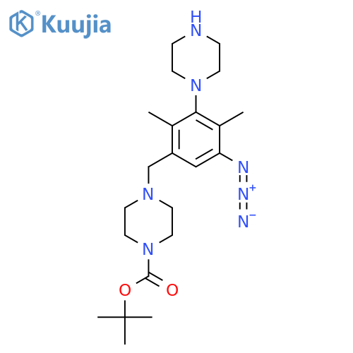 Tert-butyl 4-{[5-azido-2,4-dimethyl-3-(piperazin-1-yl)phenyl]methyl}piperazine-1-carboxylate structure