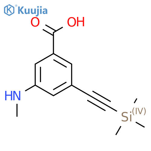 3-(Methylamino)-5-[2-(trimethylsilyl)ethynyl]benzoic acid structure