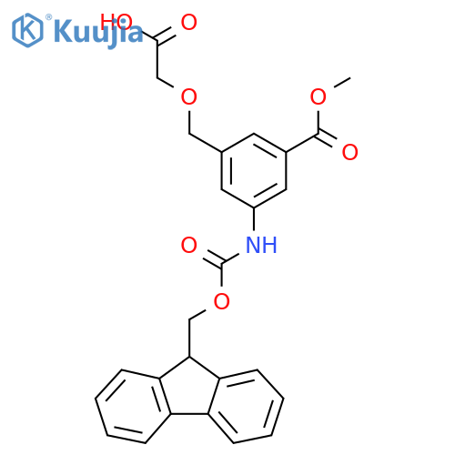 2-{3-({(9H-fluoren-9-yl)methoxycarbonyl}amino)-5-(methoxycarbonyl)phenylmethoxy}acetic acid structure