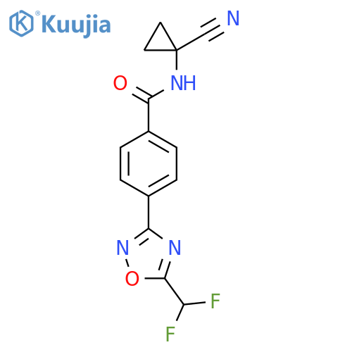 N-(1-Cyanocyclopropyl)-4-[5-(difluoromethyl)-1,2,4-oxadiazol-3-yl]benzamide structure