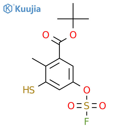 tert-butyl 5-(fluorosulfonyl)oxy-2-methyl-3-sulfanylbenzoate structure