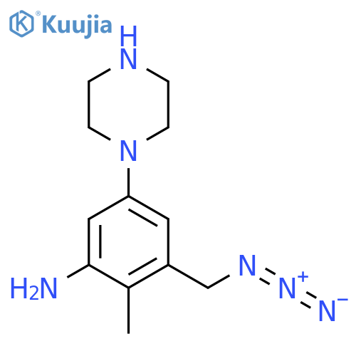 3-(Azidomethyl)-2-methyl-5-(piperazin-1-yl)aniline structure