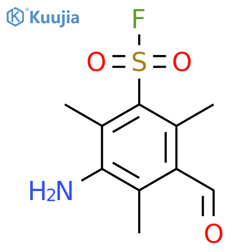 3-Amino-5-formyl-2,4,6-trimethylbenzene-1-sulfonyl fluoride structure