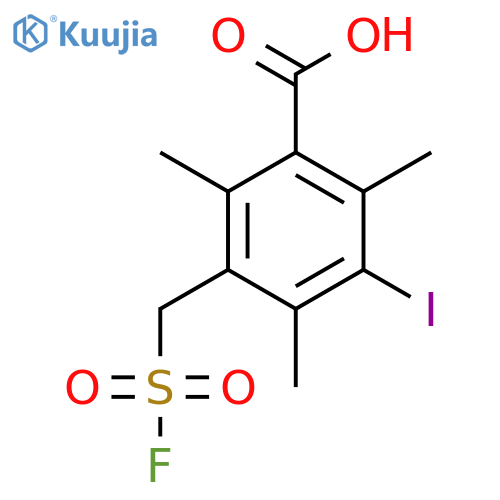 3-(fluorosulfonyl)methyl-5-iodo-2,4,6-trimethylbenzoic acid structure