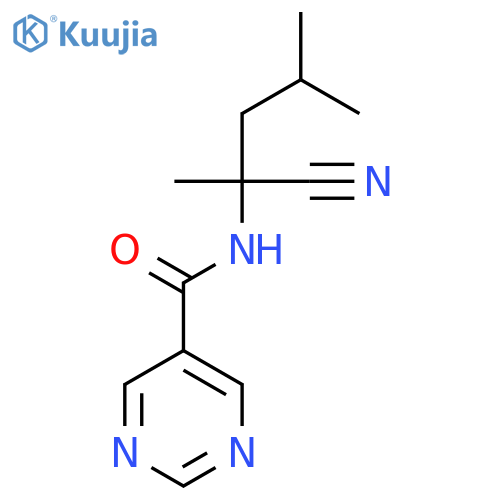 N-(1-cyano-1,3-dimethylbutyl)pyrimidine-5-carboxamide structure
