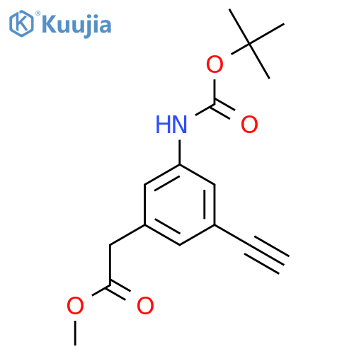 Methyl 2-(3-{[(tert-butoxy)carbonyl]amino}-5-ethynylphenyl)acetate structure