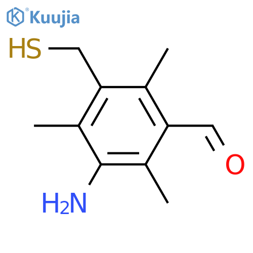 3-Amino-2,4,6-trimethyl-5-(sulfanylmethyl)benzaldehyde structure