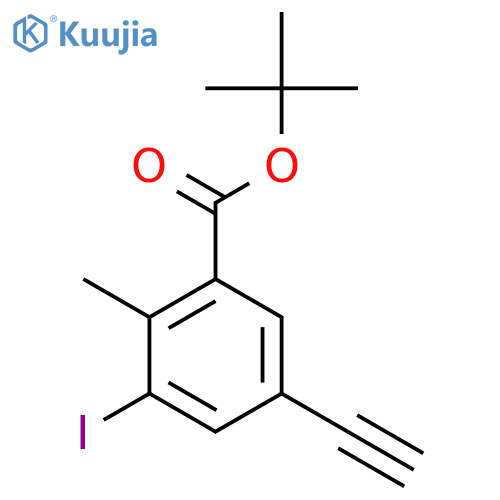 Tert-butyl 5-ethynyl-3-iodo-2-methylbenzoate structure