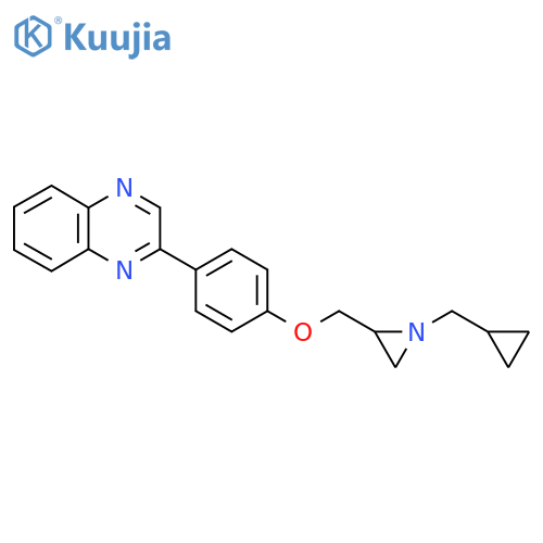 2-(4-{[1-(Cyclopropylmethyl)aziridin-2-yl]methoxy}phenyl)quinoxaline structure