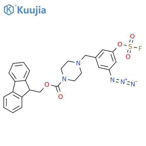 (9H-fluoren-9-yl)methyl 4-({3-azido-5-[(fluorosulfonyl)oxy]phenyl}methyl)piperazine-1-carboxylate structure