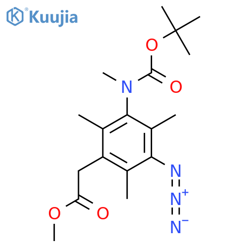 methyl 2-(3-azido-5-{(tert-butoxy)carbonyl(methyl)amino}-2,4,6-trimethylphenyl)acetate structure
