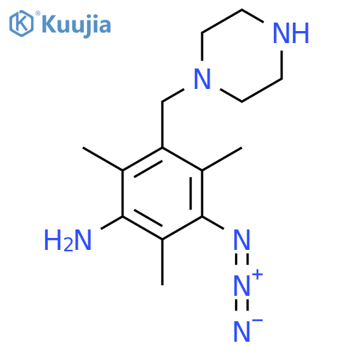 3-Azido-2,4,6-trimethyl-5-[(piperazin-1-yl)methyl]aniline structure